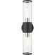 Banca 2 Light 4 inch Black with Brushed Nickel Accent ADA Vanity Sconce Wall Light