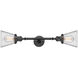 Franklin Restoration Small Cone 2 Light 6 inch Oil Rubbed Bronze Bath Vanity Light Wall Light in Clear Glass, Franklin Restoration