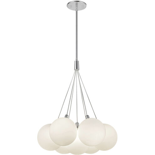 Bolla LED 16.5 inch Opal Glass Chandelier Ceiling Light in Steel, Matte Opal Glass