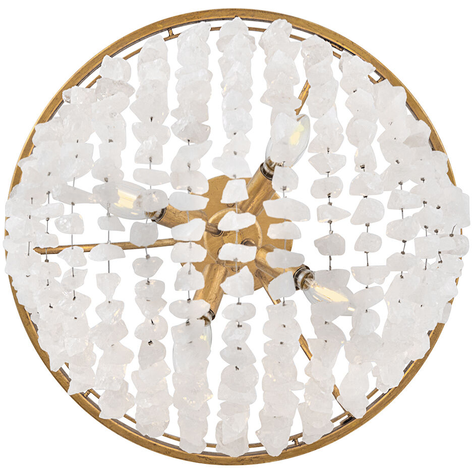 Myra 4 Light 18 inch Distressed Brass Semi-flush Mount Ceiling Light