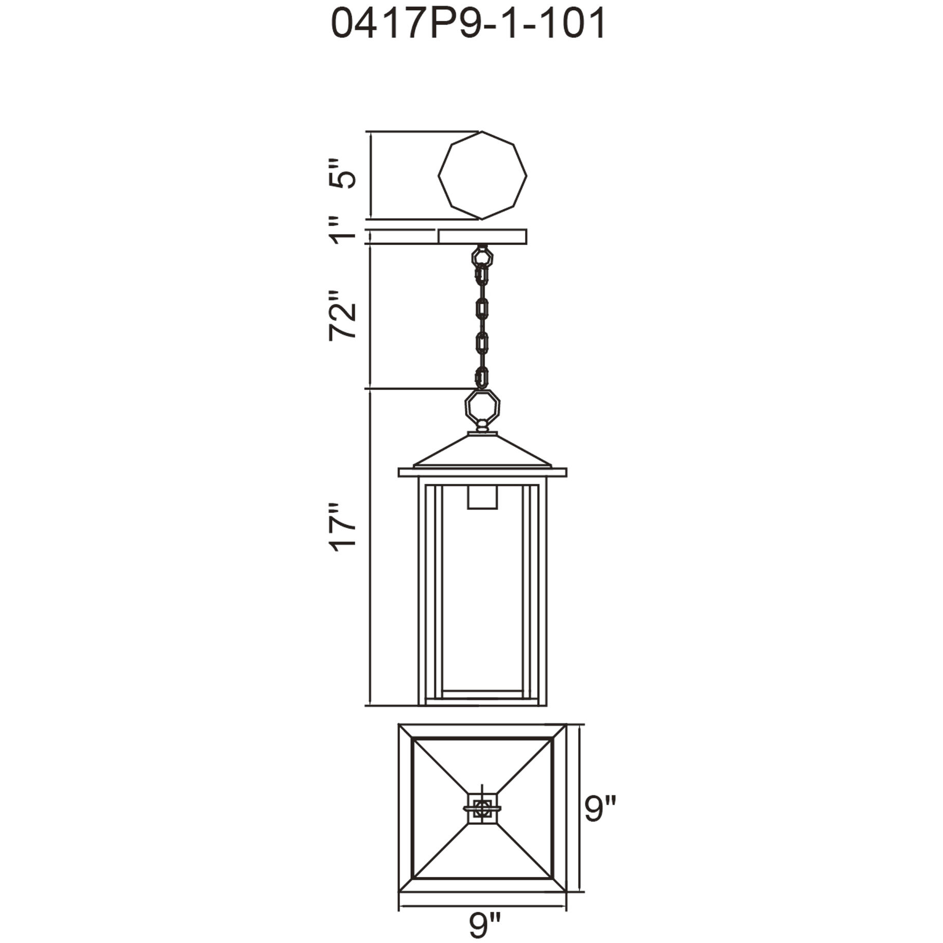 Crawford 1 Light 9 inch Black Outdoor Hanging Light