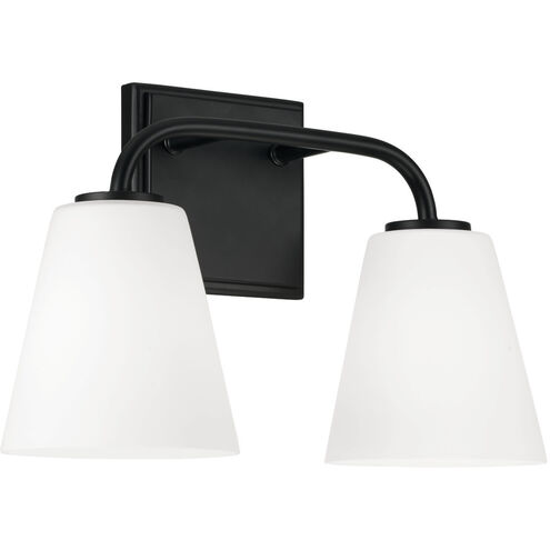 Brody 2 Light 14.5 inch Matte Black Vanity Light Wall Light