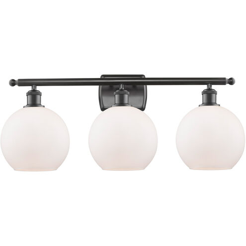 Ballston Athens LED 26 inch Oil Rubbed Bronze Bath Vanity Light Wall Light in Matte White Glass, Ballston
