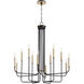 Hope 12 Light 32 inch Noir and Aged Brass Chandelier Ceiling Light