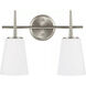 Driscoll 2 Light 15.5 inch Brushed Nickel Wall Bath Fixture Wall Light