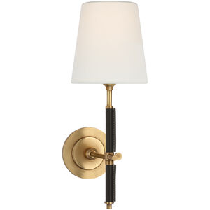 Thomas O'Brien Bryant2 LED 5.5 inch Hand-Rubbed Antique Brass and Chocolate Leather Wrapped Sconce Wall Light