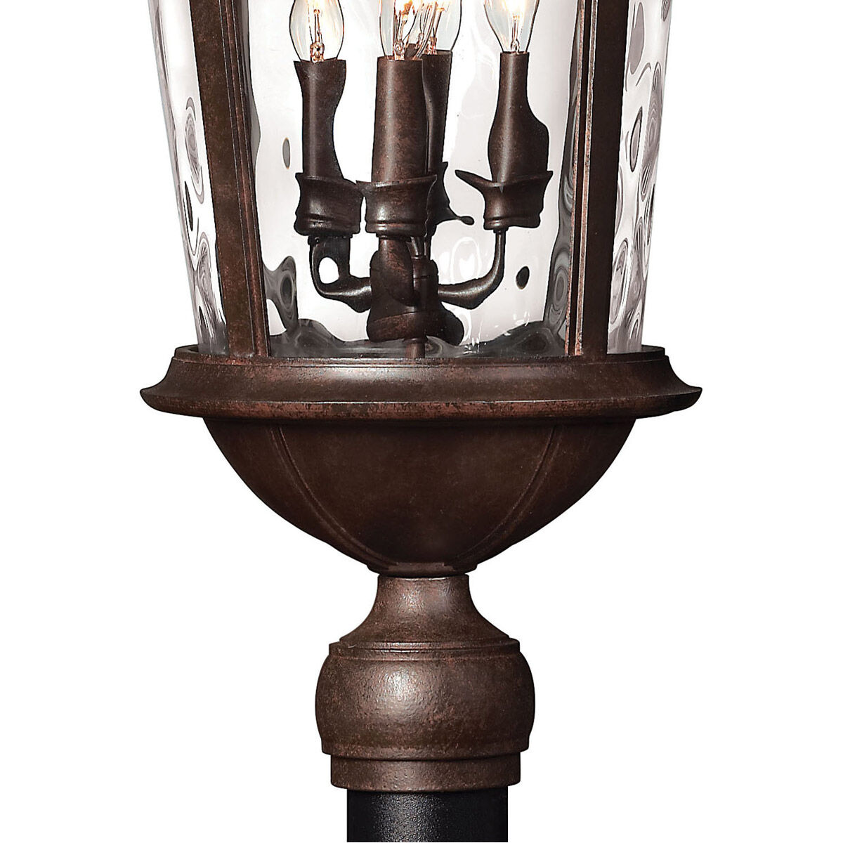 Windsor LED 30 inch River Rock Outdoor Post Mount, Clear Water Glass