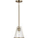 Framework 1 Light 7.75 inch Satin Brass Pendant Ceiling Light