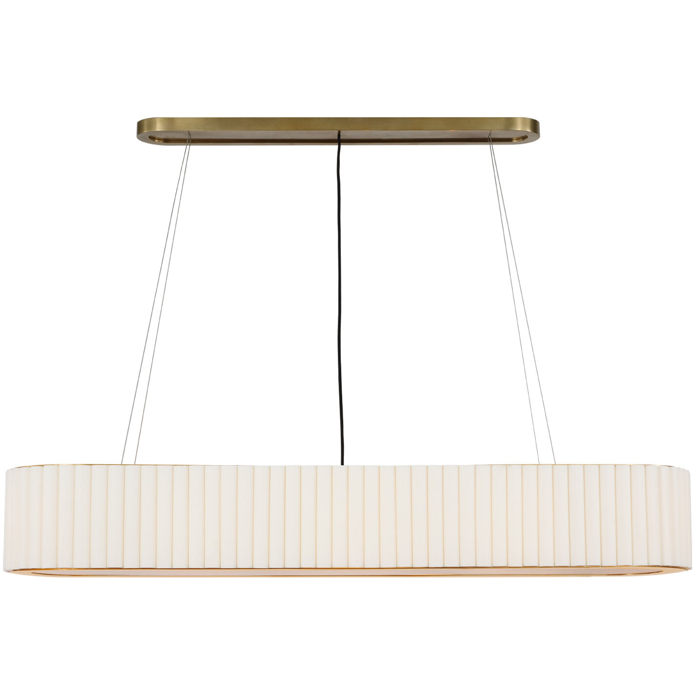 Ian K. Fowler Palati LED 54 inch Hand-Rubbed Antique Brass Linear Chandelier Ceiling Light, Large