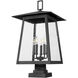Rainer 5 Light 28.5 inch Black Outdoor Pier Mounted Fixture in G9