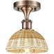 Ballston Bristol Natural II 1 Light 7.5 inch Antique Copper Semi-Flush Mount Ceiling Light