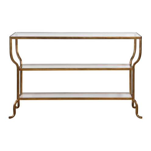 Deline 54 X 14 inch Antiqued Gold Console Table