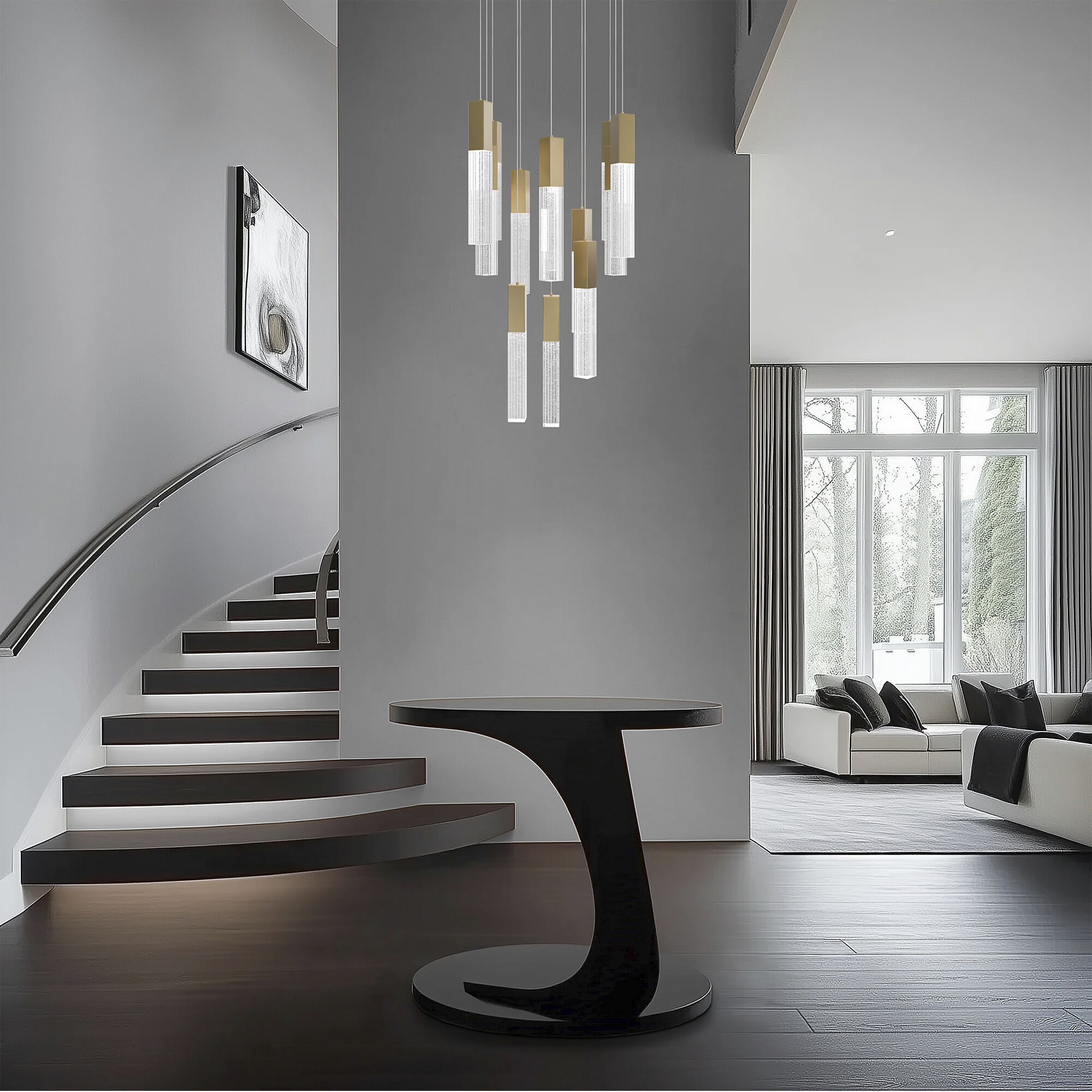 Cinema LED 20 inch Black Indoor Hanging Lighting Ceiling Light