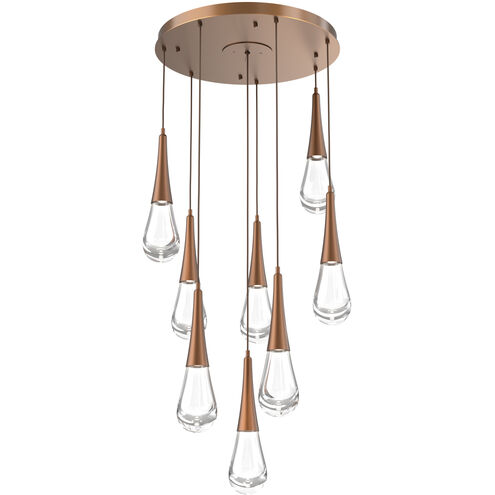 Rain Drop LED 26.8 inch Burnished Bronze Chandelier Ceiling Light in 2700K LED, Multi-Port