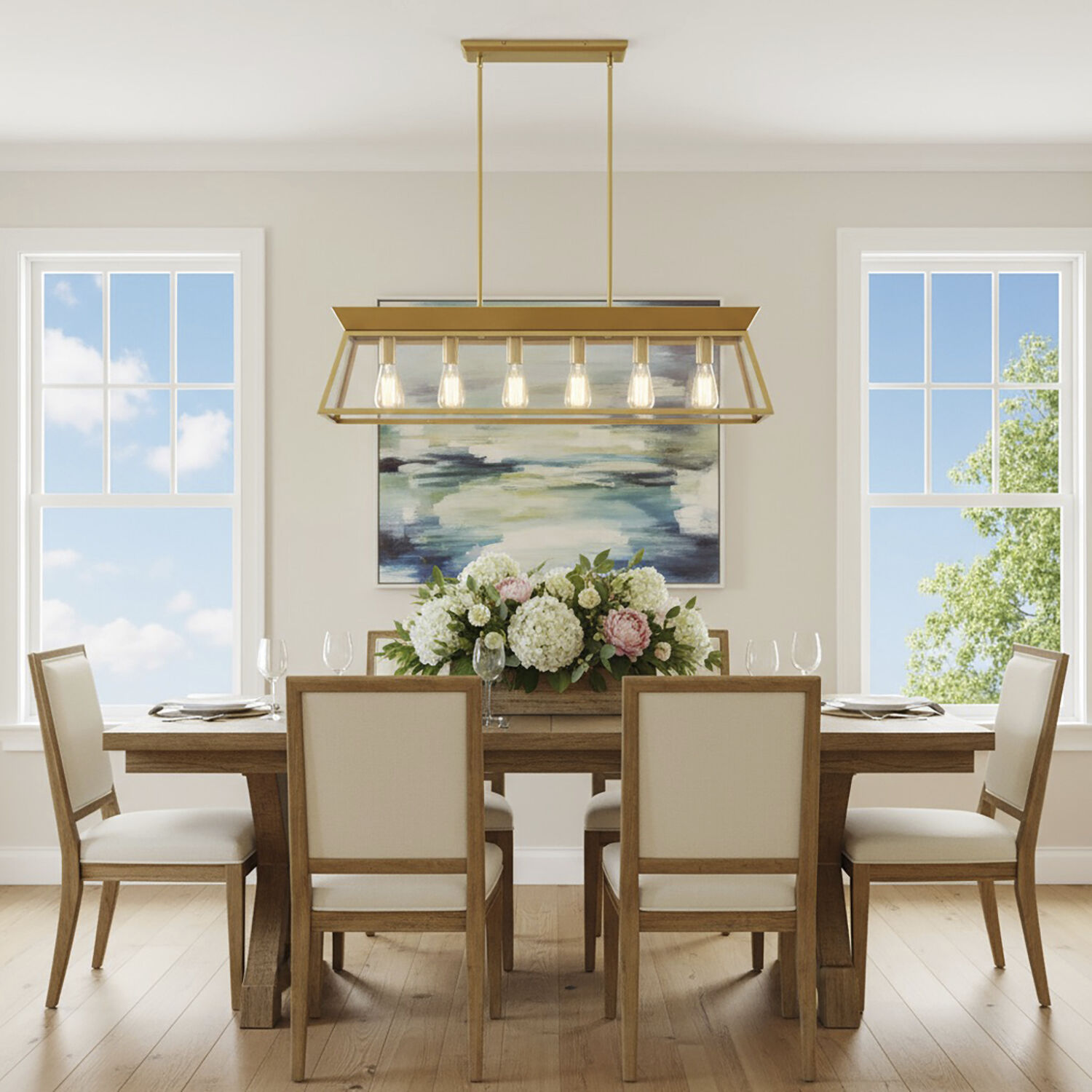 Lucian Island Light Ceiling Light in Brushed Brass