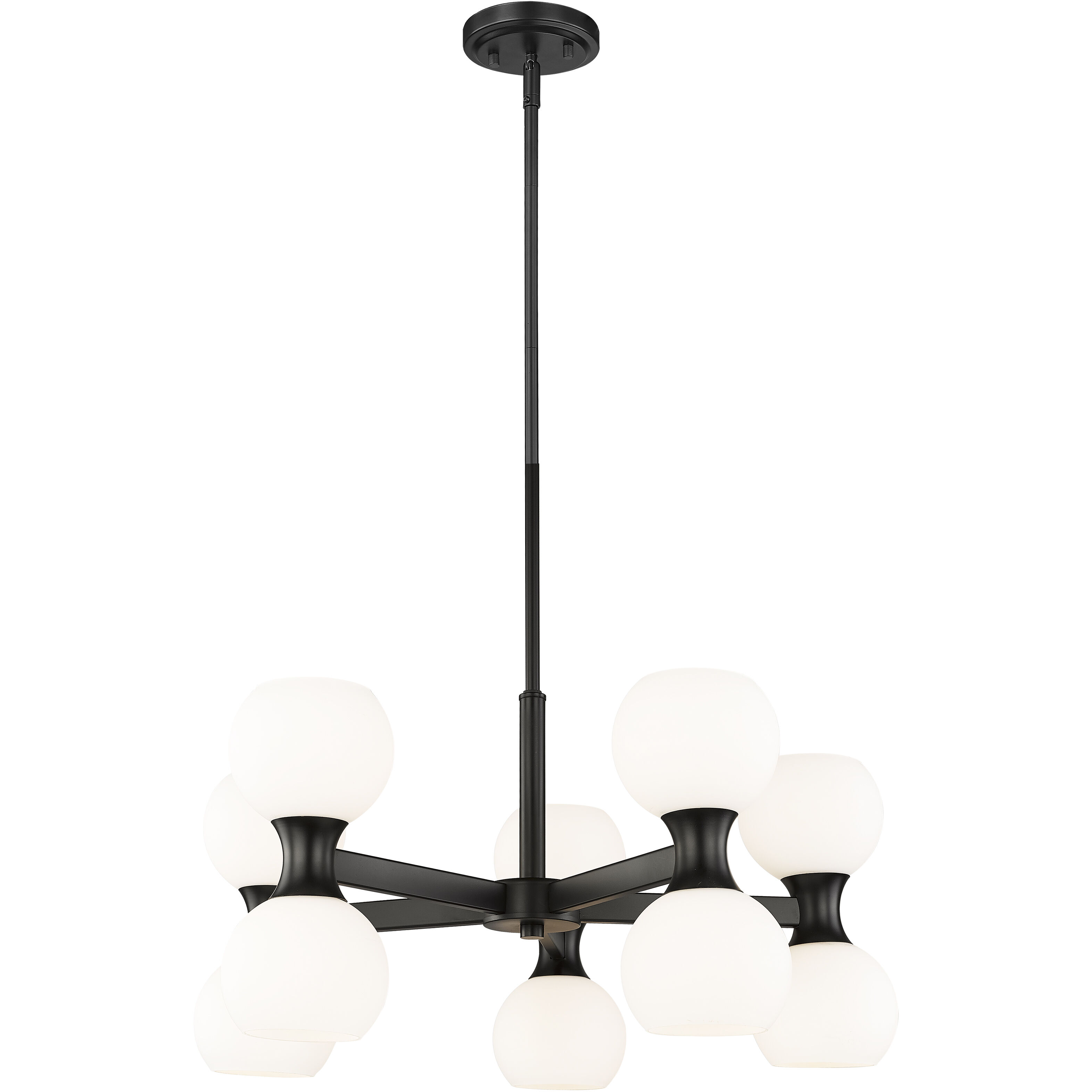 Artemis 10 Light 25 inch Matte Black Chandelier Ceiling Light