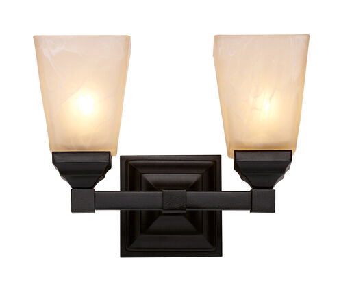 Hanna 2 Light 13 inch Black Vanity Bar Wall Light