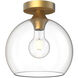 Alora Mood Castilla 1 Light 9.88 inch Aged Gold Flush Mount Ceiling Light in Clear Glass