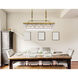 Nordic 6 Light 40 inch Brass Linear Pendant Ceiling Light