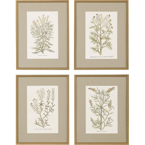 Florals Green and Yellow and Beige and Neutral Framed Art