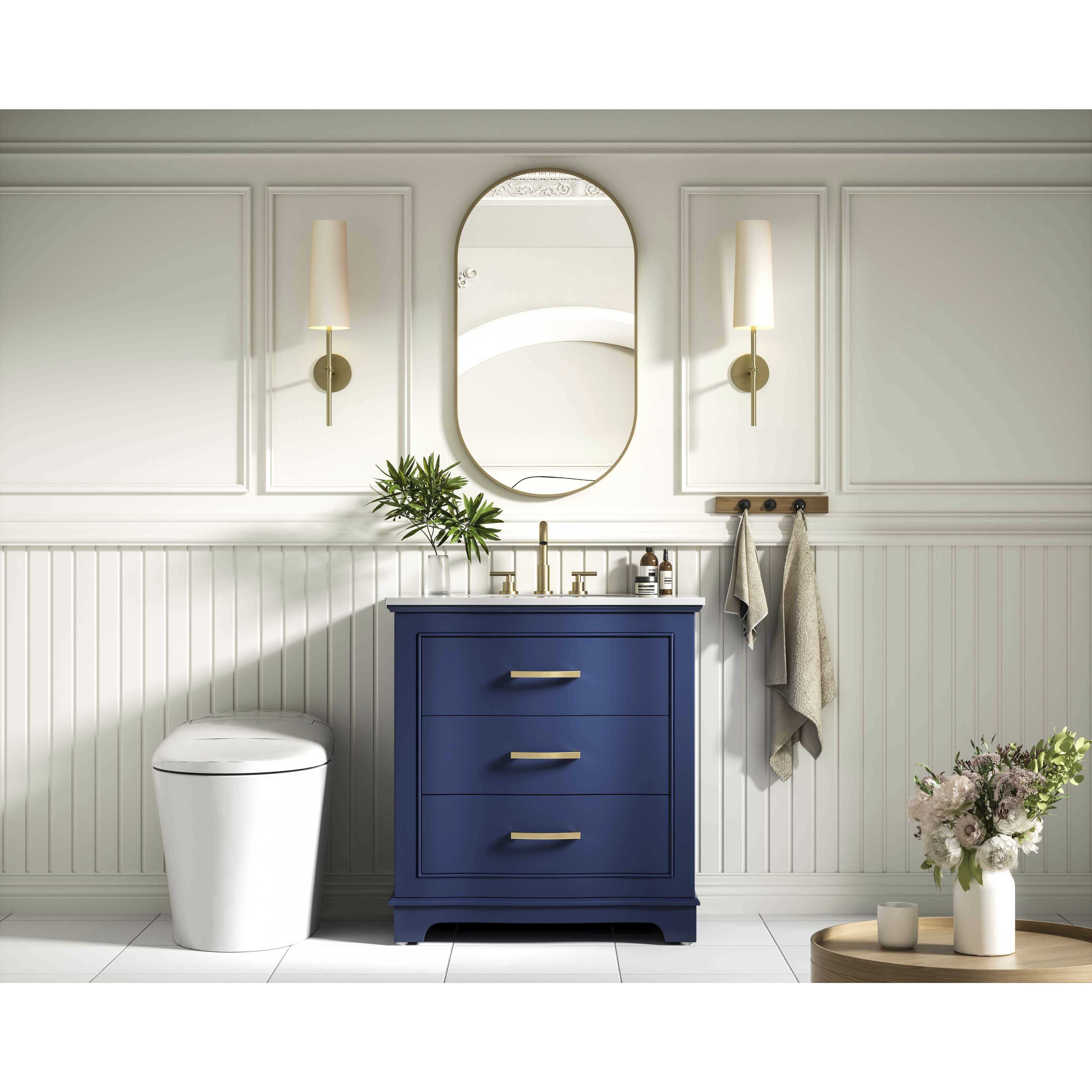 Knox 30 X 34 inch Blue Bathroom Vanity Cabinet