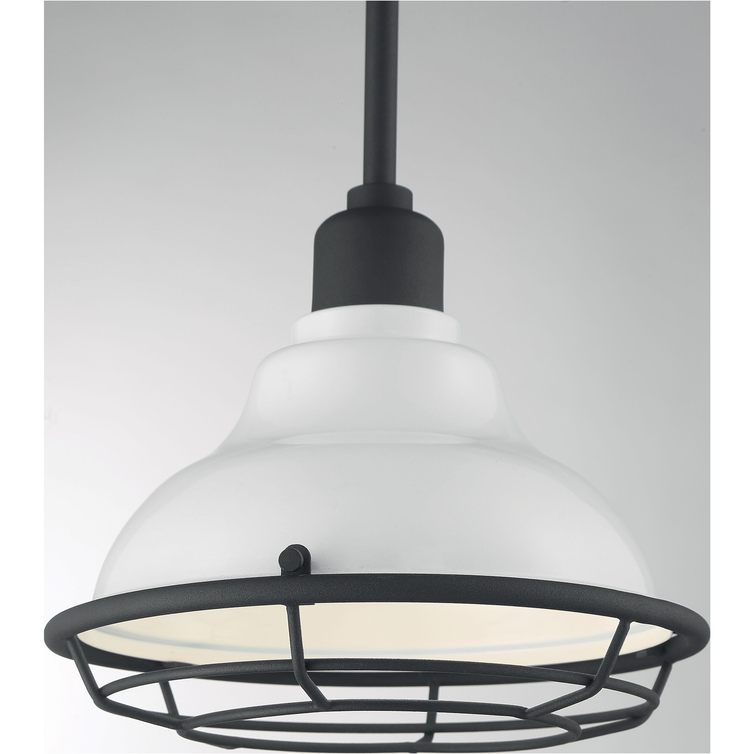 Newbridge 1 Light 9.75 inch Gloss White and Black Accents Pendant Ceiling Light