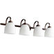 Reyes 4 Light 34 inch Oiled Bronze Vanity Light Wall Light in Satin Opal