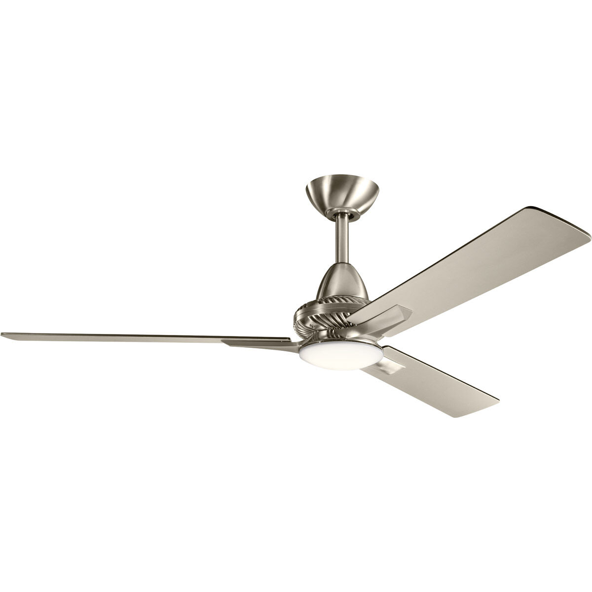 Kosmus 52 inch Brushed Stainless Steel with Black Blades Ceiling Fan