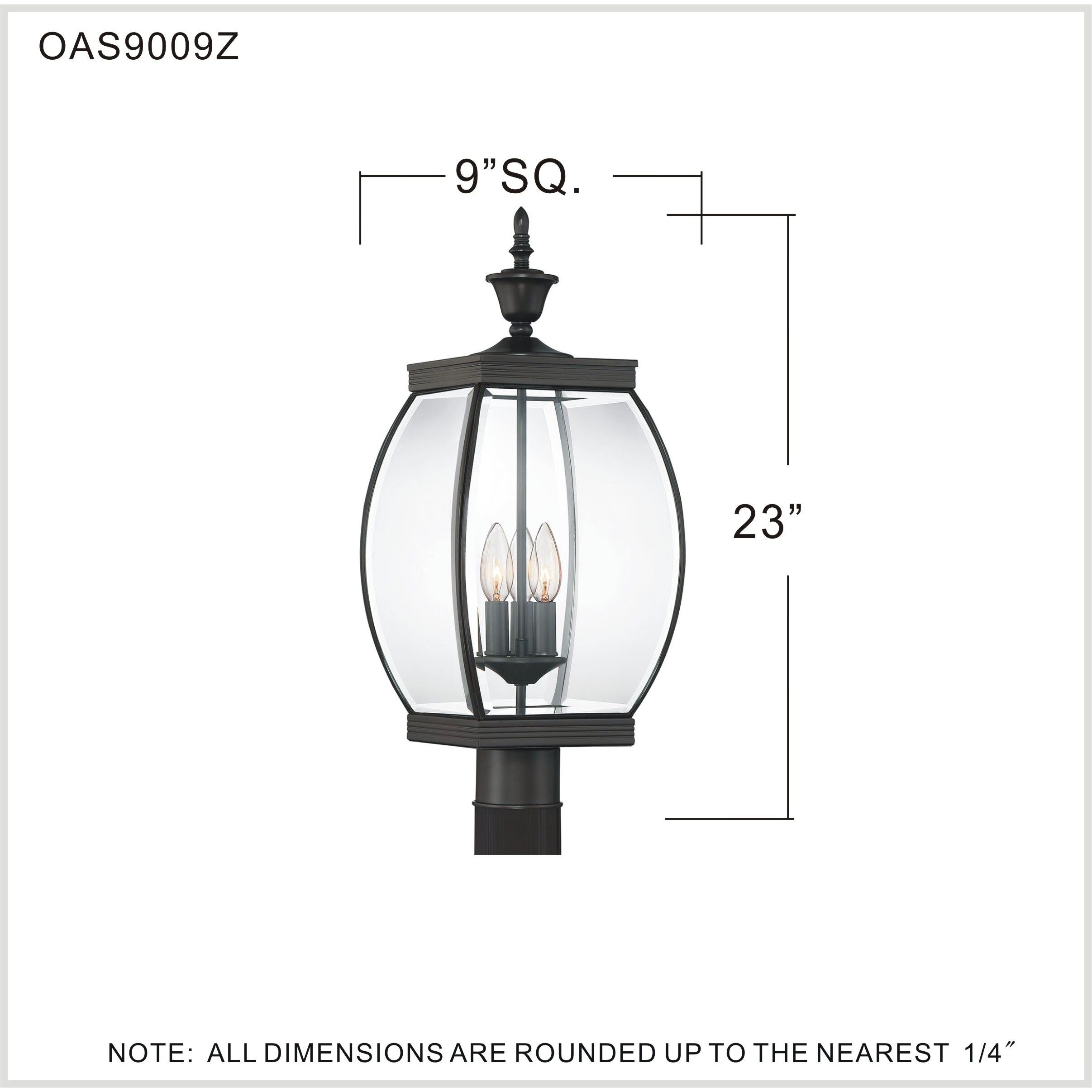 Oasis 3 Light 22 inch Medici Bronze Outdoor Post Lantern