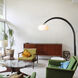 Vaulted 86 inch 100.00 watt Satin Nickel and Espresso with Black Arc Floor Lamp Portable Light