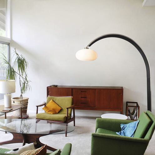 Vaulted 86 inch 100.00 watt Satin Nickel and Espresso with Black Arc Floor Lamp Portable Light