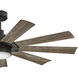 Turbine 60 inch Matte Black with Driftwood Blades Fan