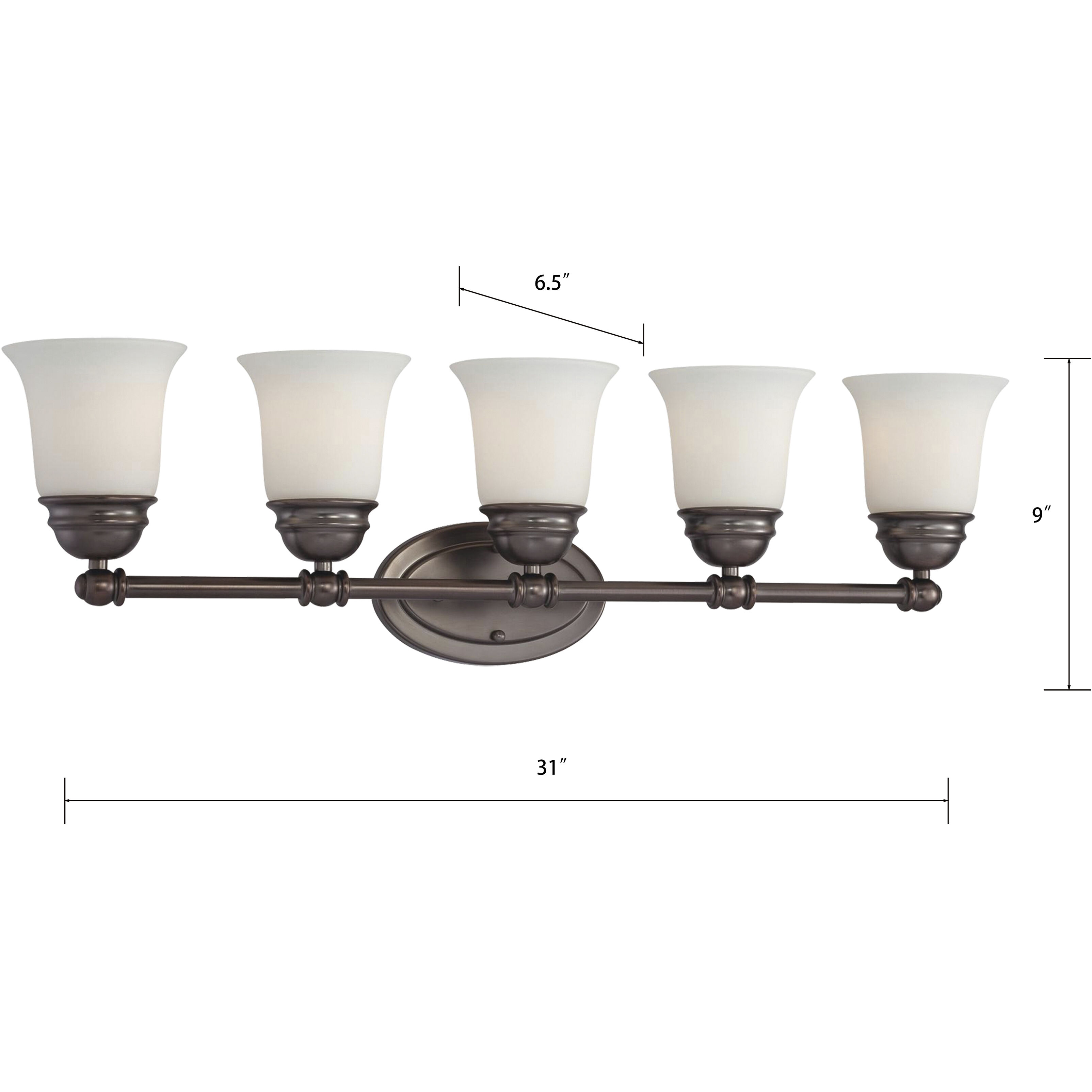 Bella 5 Light 31 inch Oil Rubbed Bronze Vanity Light Wall Light