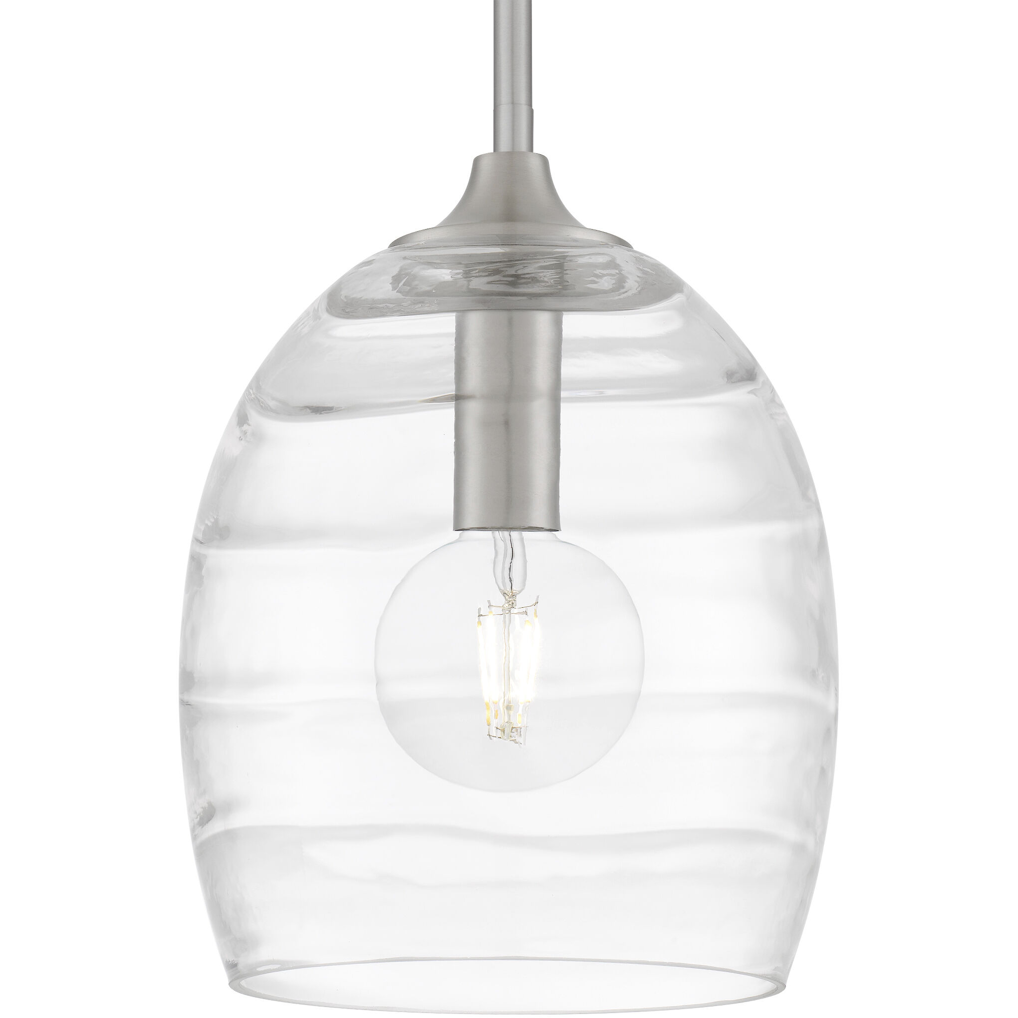 Lucy 1 Light 10 inch Brushed Nickel Mini Pendant Ceiling Light