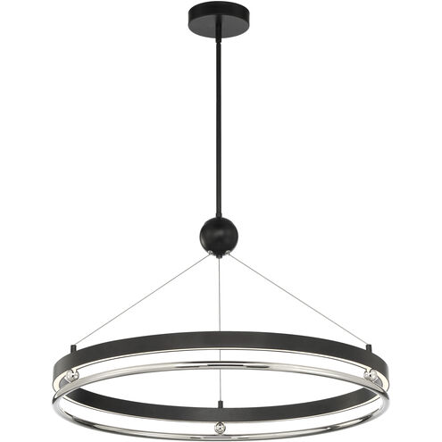 Grande Illusion LED 33.25 inch Coal with Polished Nickel Pendant Ceiling Light