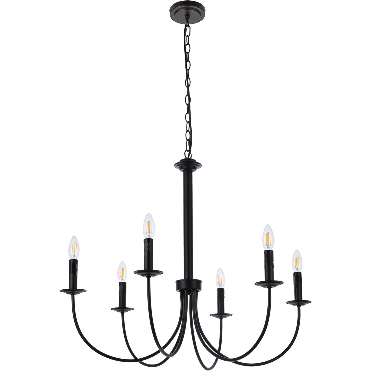 Brielle 6 Light 32 inch Black Pendant Ceiling Light