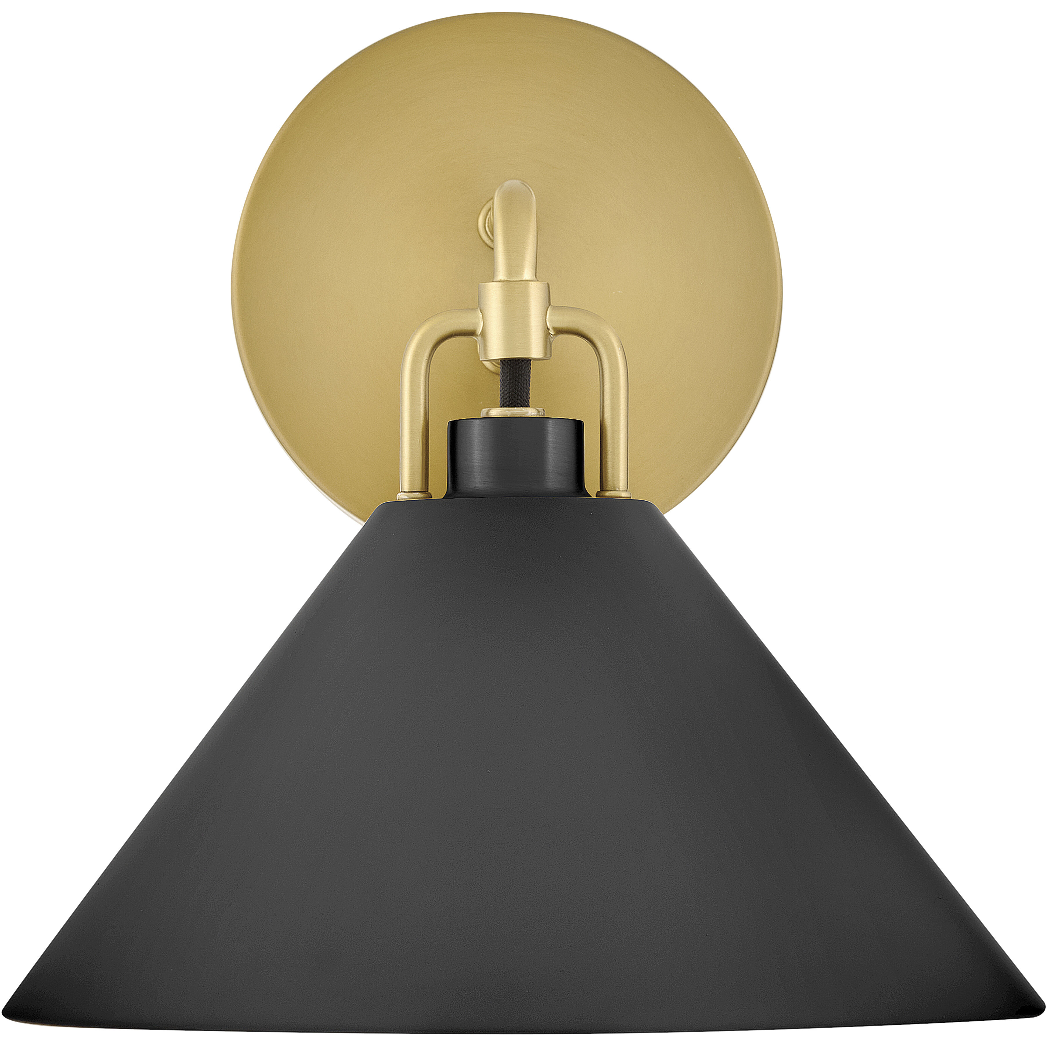 Milo 1 Light 9 inch Lacquered Brass with Black Sconce Wall Light