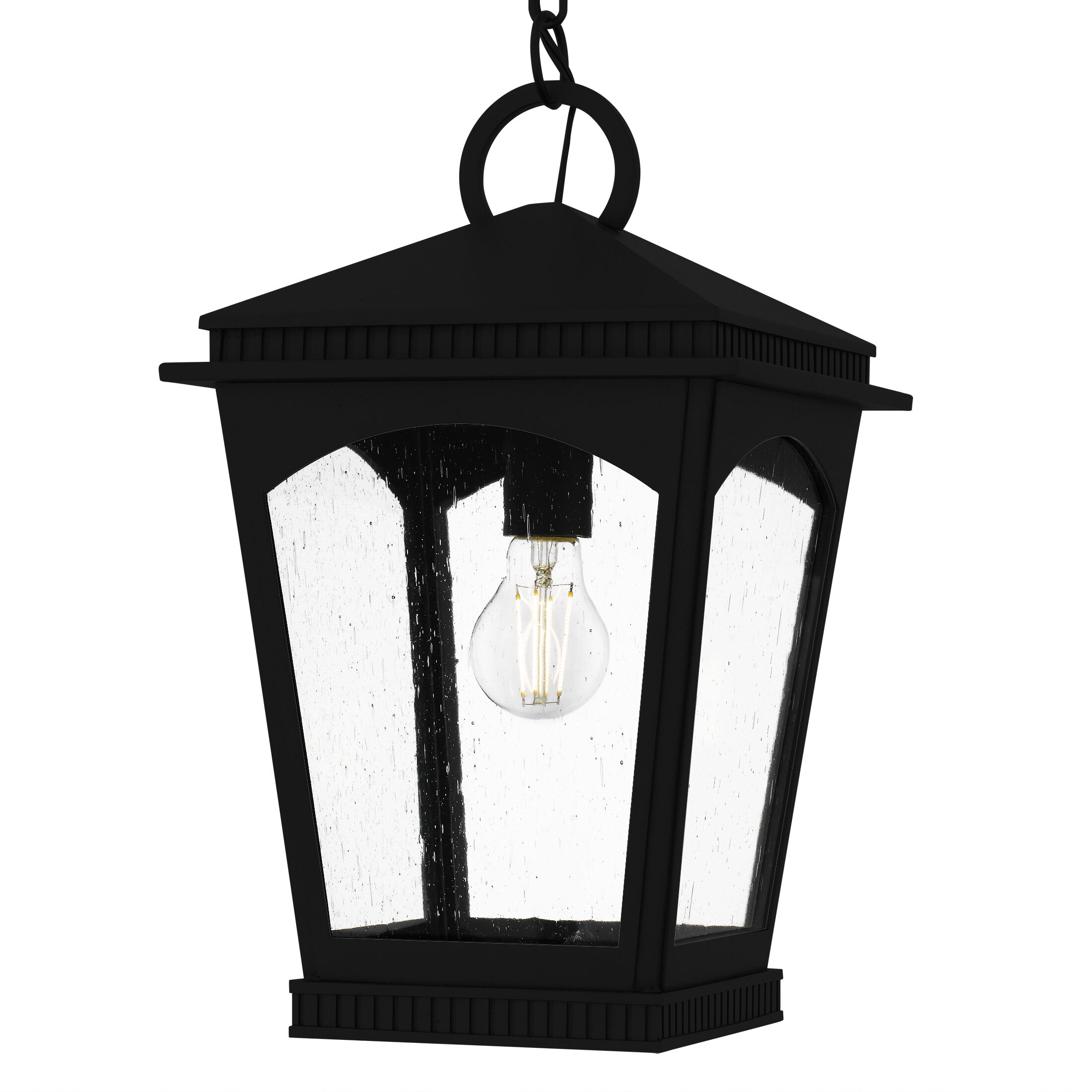 Huck 1 Light 10 inch Earth Black Outdoor Hanging Lantern, Large