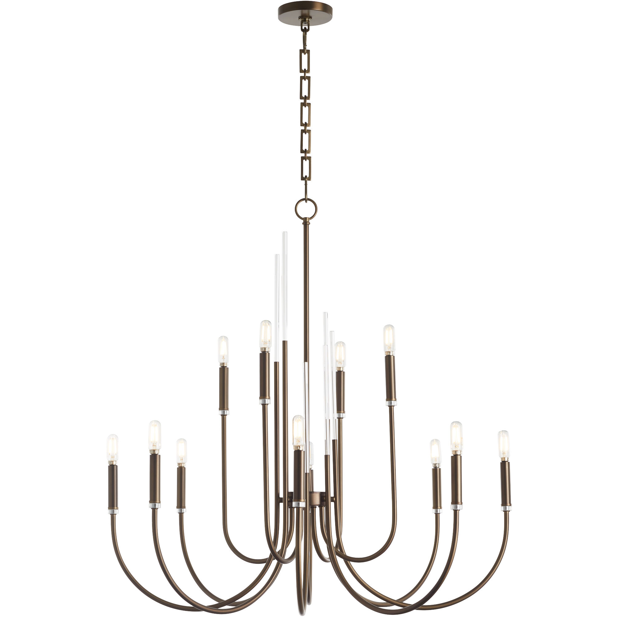 Summit 12 Light 34 inch Dark Brass Chandelier Ceiling Light