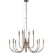 Summit 12 Light 34 inch Dark Brass Chandelier Ceiling Light