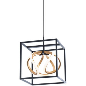 Sinclair LED 10 inch Black Gold Leaf Mini-Pendant Ceiling Light, dweLED