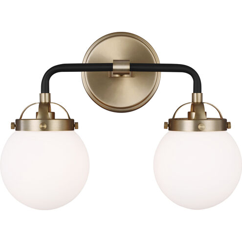 Ian K. Fowler Cafe 2 Light 14 inch Satin Brass Wall Bath Fixture Wall Light