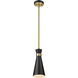 Soriano 1 Light 5.5 inch Matte Black and Heritage Brass Pendant Ceiling Light