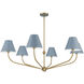 Xavier 6 Light 48 inch Vibrant Gold and Blue Chandelier Ceiling Light