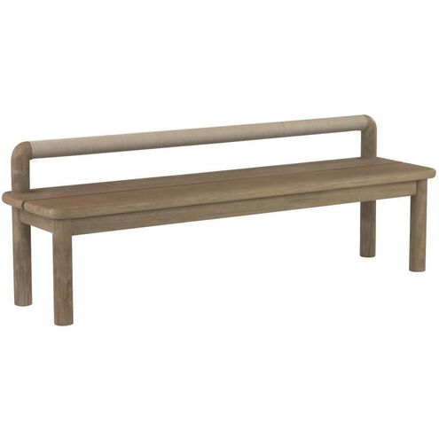 Escape Weathered Teak and Pebble Outdoor Bench