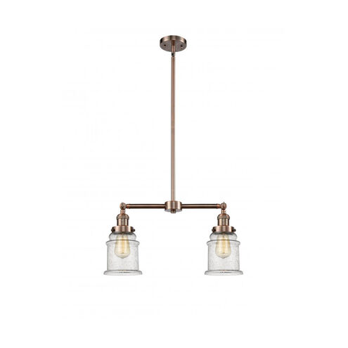 Franklin Restoration Canton LED 21 inch Antique Copper Chandelier Ceiling Light in Seedy Glass, Franklin Restoration