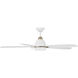Soreno 52 inch Alabaster White/Brushed Brass with Alabaster White Blades Ceiling Fan