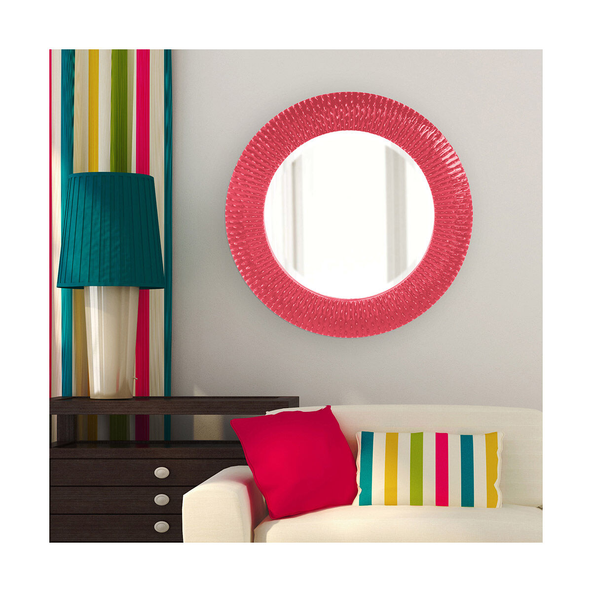 Bergman 32 X 32 inch Glossy Hot Pink Wall Mirror