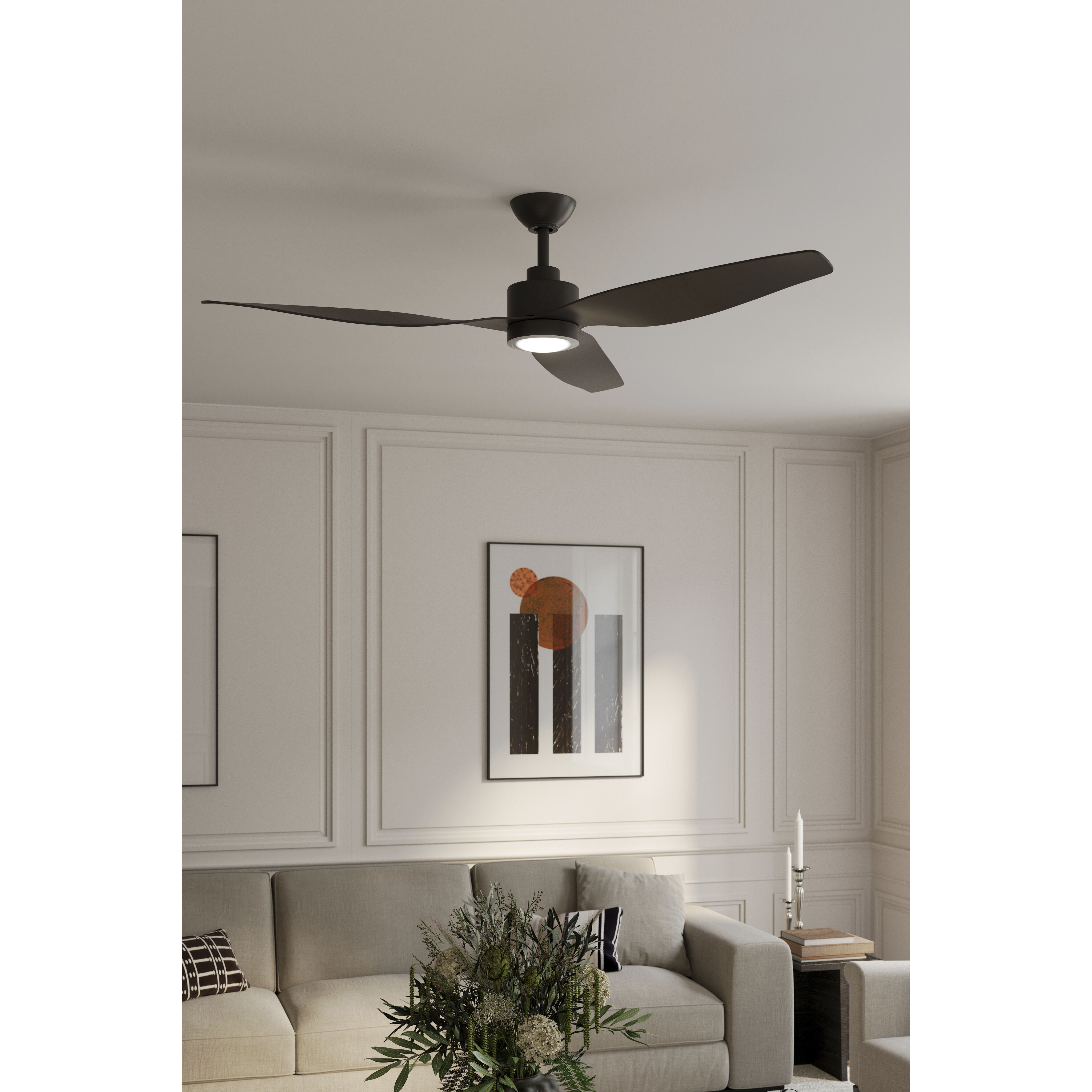 Norwynd 60 inch Coal Indoor/Outdoor Smart Ceiling Fan