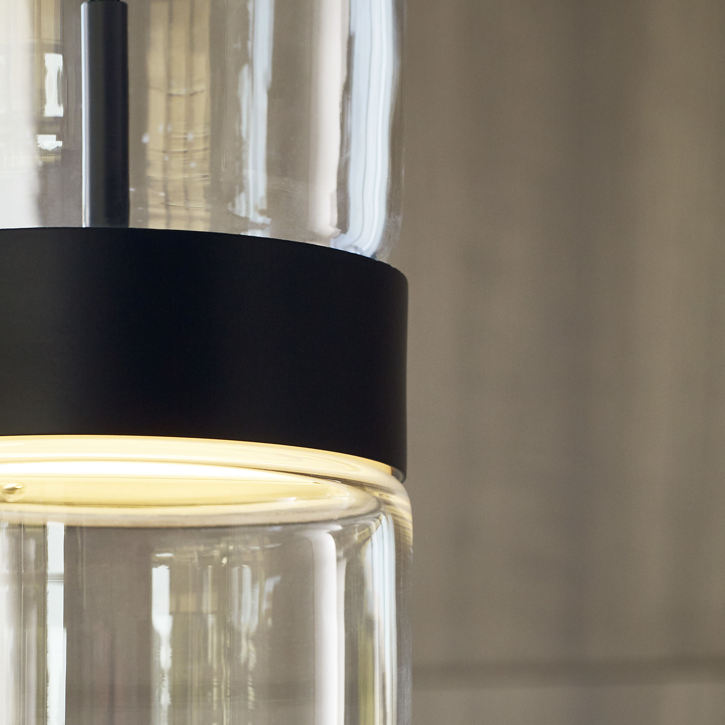 Sean Lavin Manette Grande LED 5 inch Black/Black Pendant Ceiling Light in Clear Glass, Integrated LED